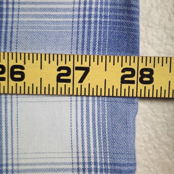 Dixxon Shirt Mens 3XL Blue White Plaid Paddle Out Bamboo Blend Short Sleeve - Picture 10 of 10